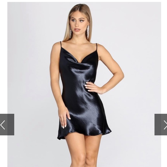Windsor Dresses & Skirts - Beautiful ✨ Cowl Neck Satin Mini Dress